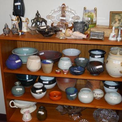 Hand-made pottery, collectibles, etc.
