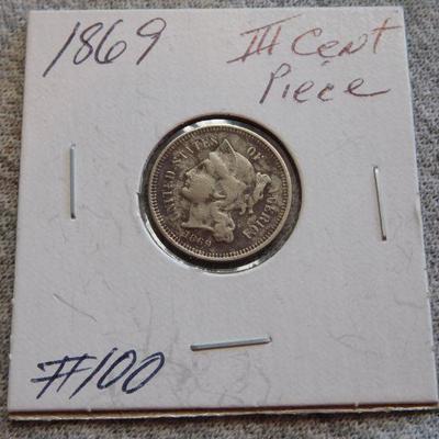 1869 III Cent Piece