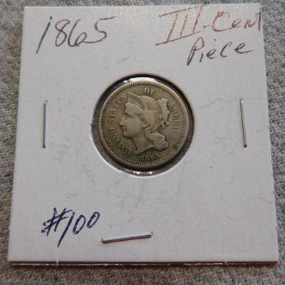 1865 III Cent Piece