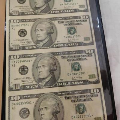 10 Dollar Uncut Star Notes - 2003