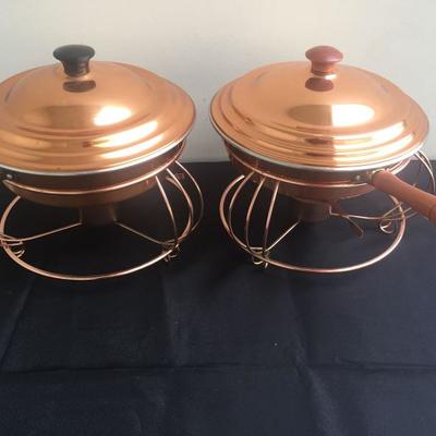 Two Malley metal chafing dishes