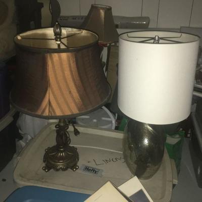 Copper striped lampshade and lamp
Gun Metal lamp