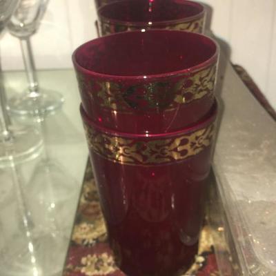 Ruby Red Glass set