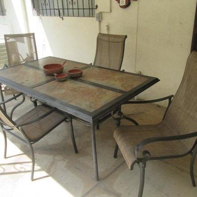 Back Yard Patio Dining Table and Four Chairs