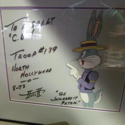 Bugs Bunny Cartoon Film signed and personalized to the Troop
