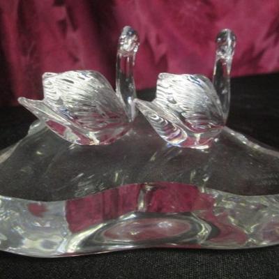 Swarovski Crystal Two Swans on a Pond