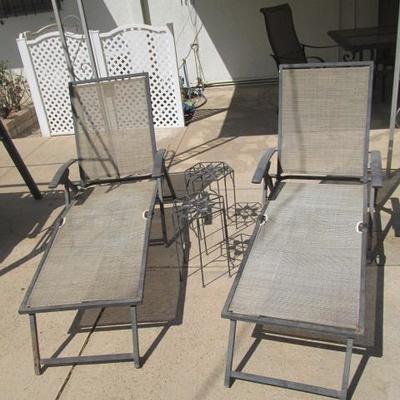Outdoor Lounge Chairs and small side tables