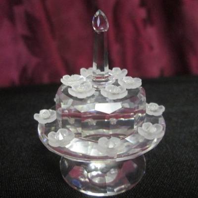 Swarovski Crystal Birthday Cake Figurine