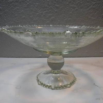 antique clear glass table server