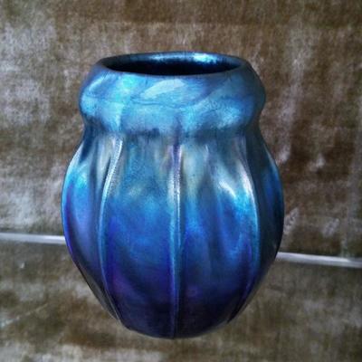 LCT Tiffany Favrile Art Glass Vase, signed 