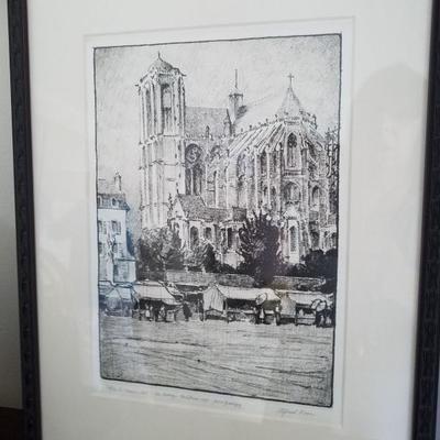 One of several etchings by Alfred Easton Poor 