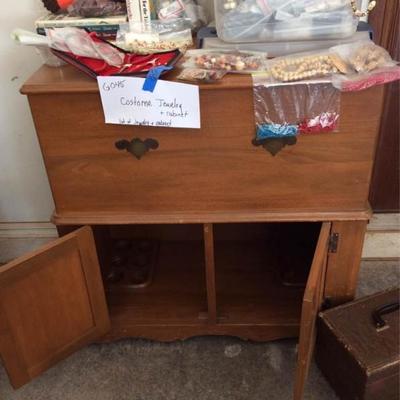 Costume Jewelry And Cabinet