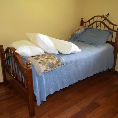 Twin Bed, Linens, Head and Footboards