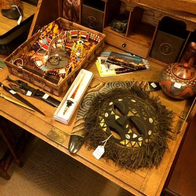 Collectibles from Africa and other parts of the world.