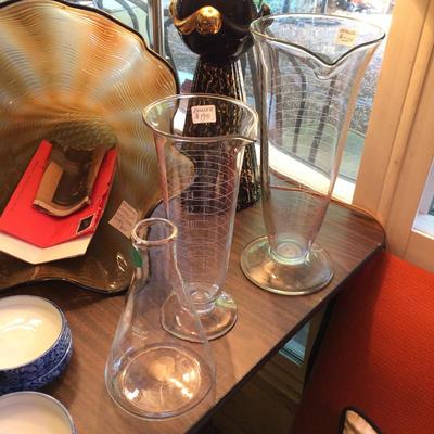 Old scientific beakers.