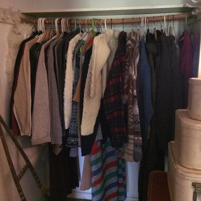 Women's winter coats and sweaters.