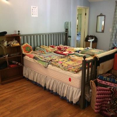 Heavy metal king size bed frame.