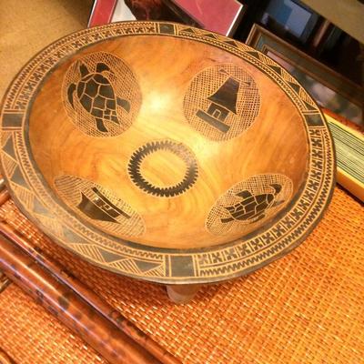 Beautifully handcarved wood bowl.