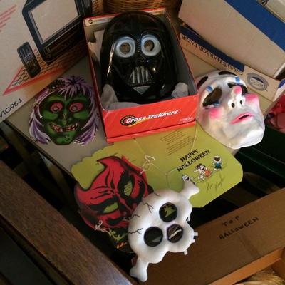 Vintage Halloween masks.