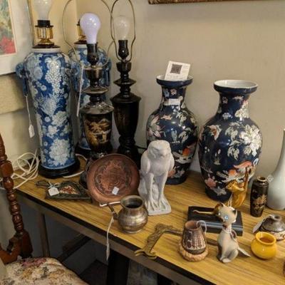 Chinese lamps and vases