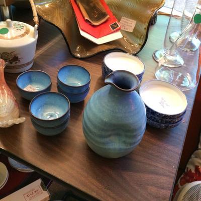 Japanese ceramic sake set.