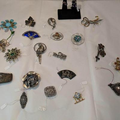 Vintage pins and brooches (mainly Sterling).