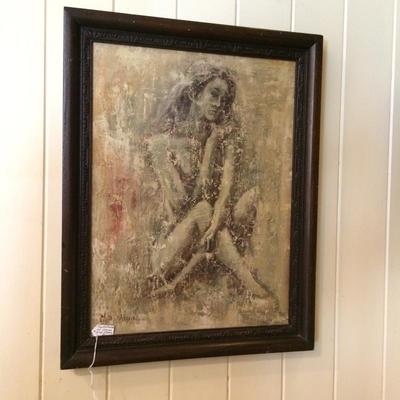 Original oil painting of abstract nude.