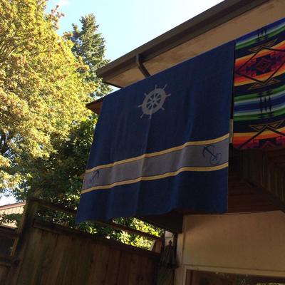 U.S. Navy blanket made by Abercrombie and Fitch in New York City.