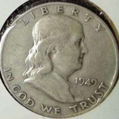 1949-D Franklin Half Dollar, VG Detail