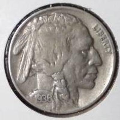 1936 Buffalo Nickel, AU Detail