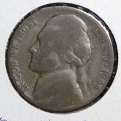 1944-D WARTIME Nickel, 35% Silver, Fine Detail