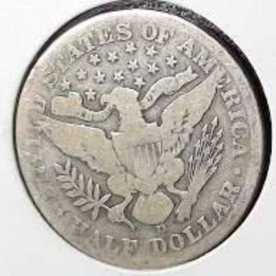 1912-D Barber Half Dollar, VG Detail