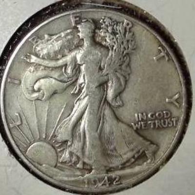 1942 Walking Liberty Half Dollar, XF Detail