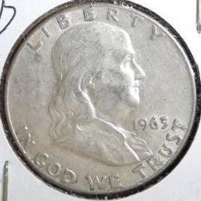 1963-D Franklin Half Dollar, AU Detail