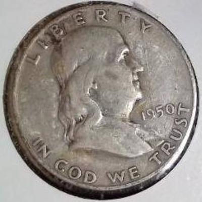 1950-D Franklin Half Dollar, Fine Detail