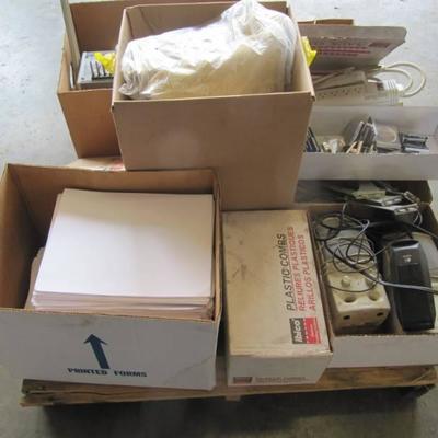 Pallet of Office Supplies PAPER AND CLIPS , SHELF