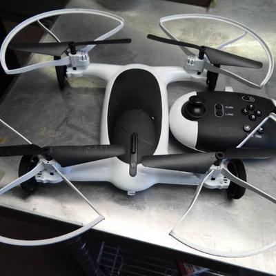 White and Black Drone with Remote