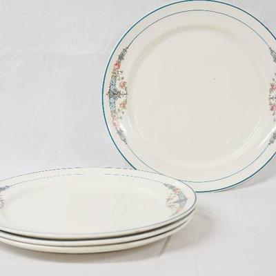 White Decorated Plate Set - W. S. George - See Pho