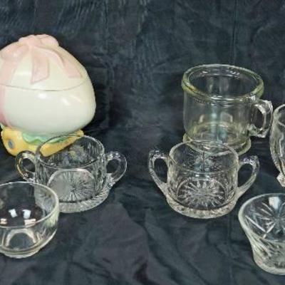 Lot of Assorted Glassware and Ceramic Egg - See Ph