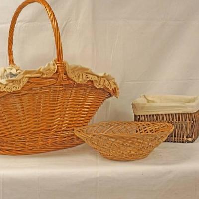 Lot of Wicker Baskets - See Measurements, One is B