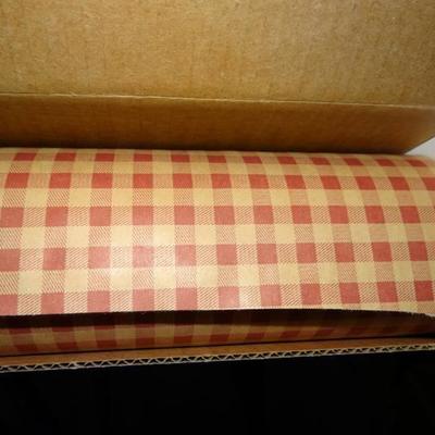 (5) Burgundy Gingham Wrapping Paper