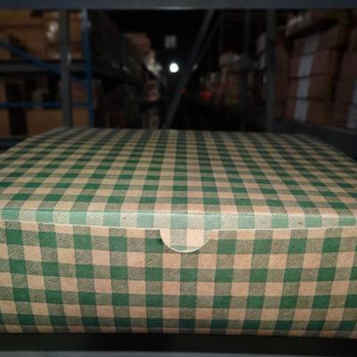 (6) Cases Of Green Gingham Votive Candle Boxes