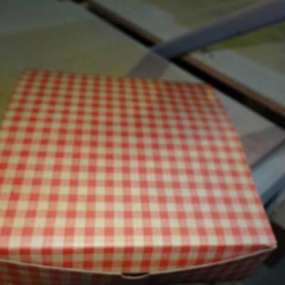 (7) Cases Of Red Gingham Votive Candle Boxes