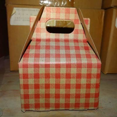 (3) Cases Of Red Gingham Treat Box With Handle