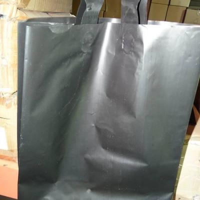(2) Case Of Frosted Black Shopping Bags