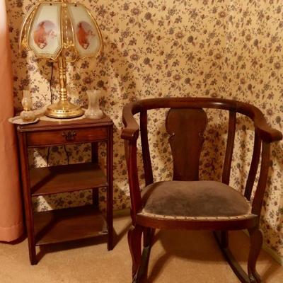 Vintage Table - Touch Lamp - Antique Chair (1 of 2)
