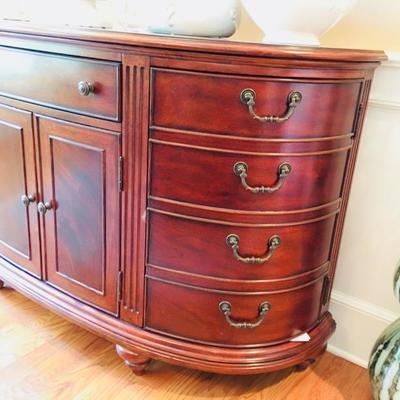 1 of 3 piece Dining set
Parquet Cherry Wood Console. Never used