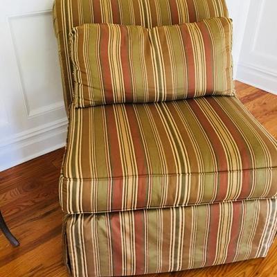 Armless rolled back accent seating. Never used