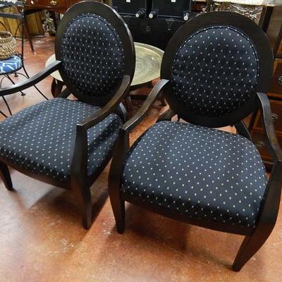 Pair of Oval Back Arm Chairs