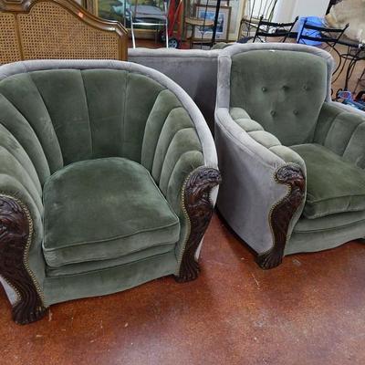 Set 0f 2 1920-30's Channel Back Chairs